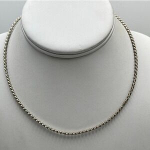 Milor Italy Sterling Silver Serpentine 8.2g Twisted Snake Torque‎ Chain Necklace